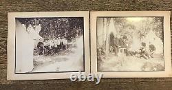 1860s Antique LOT of 2 Civil War PHOTOS CAMP Northern Musician Soldiers (aT)
