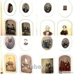 1860s Antique Photo Album Silver Lake Indiana CDV & Tintype Civil War Tax Stamps