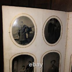 1860s Antique Photo Album Silver Lake Indiana CDV & Tintype Civil War Tax Stamps