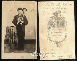 1860s CDV ID's Musician with OTS Saxhorn Pennsylvania Photographer Music Int