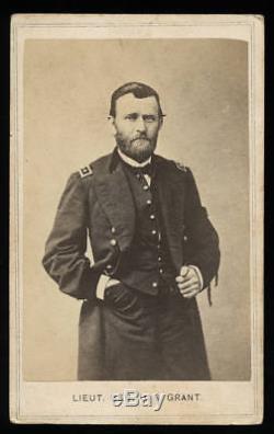 1860s CDV Photo Civil War General Ulysses Grant wearing Lincoln Mourning Ribbon
