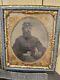 1860s Civil War Infantry Bearded Soldier 1/6th Plate Tintype Photo Patriot Case