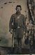 1860s Civil War Tintype Photograph Of A Double Armed Union Army Sergeant Photo