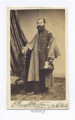 1860s COL J FOSTER 13TH PA VOL SIGNED CIVIL WAR CDV PHOTO, ABOLITION, SUFFRAGE