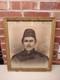 1860s Civil War Union Soldier Large Framed Crayon Portrait Photo Please Read