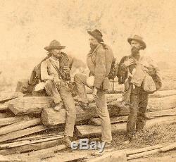 1860s Classic Civil War Album Photo Confederate Prisoners at Gettysburg