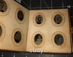 1860s Lot of 89 GEM Tintype PHOTO Album Civil War Era Men Women Antique