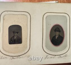 1860s Photo Album Civil War Soldier Andersonville POW Mourning ID'd Quaker Fam