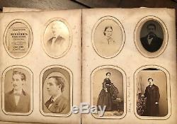 1860s Photo Album Philadelphia 102 CDVs & Tintypes Incl ID'd Civil War Soldiers
