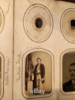1860s Photo Album Philadelphia 102 CDVs & Tintypes Incl ID'd Civil War Soldiers