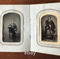 1860s Photo Album With Civil War Soldier Generals Lincoln Minnesota CDV Tintypes