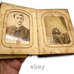 1860s Photo Album w' Civil War Soldier Tax Stamps ID'd People CDVs