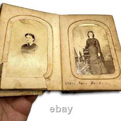 1860s Photo Album w' Civil War Soldier Tax Stamps ID'd People CDVs