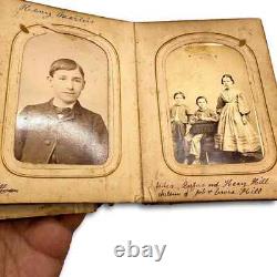 1860s Photo Album w' Civil War Soldier Tax Stamps ID'd People CDVs