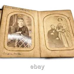 1860s Photo Album w' Civil War Soldier Tax Stamps ID'd People CDVs
