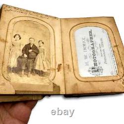 1860s Photo Album w' Civil War Soldier Tax Stamps ID'd People CDVs