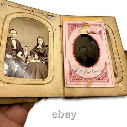 1860s Photo Album w' Civil War Soldier Tax Stamps ID'd People CDVs