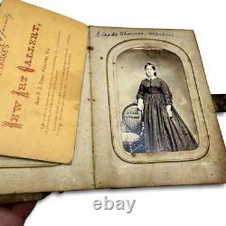 1860s Photo Album w' Civil War Soldier Tax Stamps ID'd People CDVs