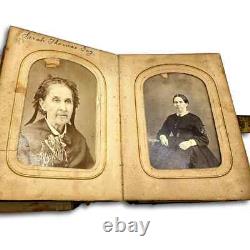 1860s Photo Album w' Civil War Soldier Tax Stamps ID'd People CDVs