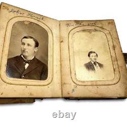 1860s Photo Album w' Civil War Soldier Tax Stamps ID'd People CDVs
