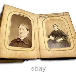 1860s Photo Album w' Civil War Soldier Tax Stamps ID'd People CDVs