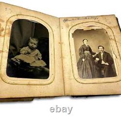 1860s Photo Album w' Civil War Soldier Tax Stamps ID'd People CDVs