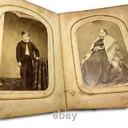 1860s Photo Album w' Civil War Soldier Tax Stamps ID'd People CDVs