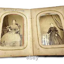 1860s Photo Album w' Civil War Soldier Tax Stamps ID'd People CDVs