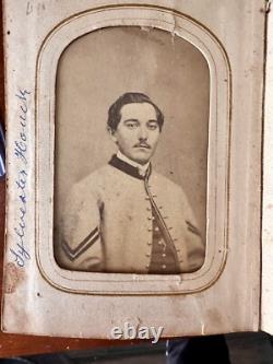 1860s Photo Album w' Civil War Soldier Tax Stamps ID'd People CDVs