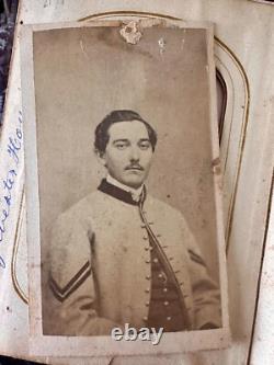 1860s Photo Album w' Civil War Soldier Tax Stamps ID'd People CDVs