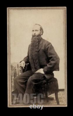 1860s Portland Maine Man with Long Beard Civil War Figure CDV Photo