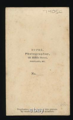 1860s Portland Maine Man with Long Beard Civil War Figure CDV Photo