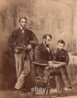 1860s RARE Horizontal CDV ABRAHAM LINCOLN AND FAMILY Civil War Era Antique