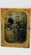 1860s Tintype Family Portrait Mother Father Children Gilt Ornate Frame 1/4 Plate