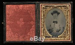 1860s Tintype Photo Armed Confederate Civil War Soldier