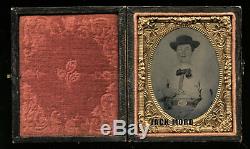 1860s Tintype Photo Armed Confederate Civil War Soldier