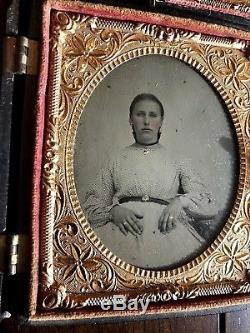 1860s Tintypes ID'd Civil War Soldier & Wife Missouri or Arkansas Confederate