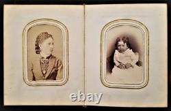 1860s antique PHOTO ALBUM salem ma CIVIL WAR SOLDIERS and FAMILY tin type cdv A+