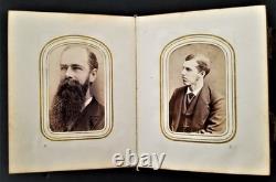 1860s antique PHOTO ALBUM salem ma CIVIL WAR SOLDIERS and FAMILY tin type cdv A+