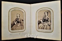 1860s antique PHOTO ALBUM salem ma CIVIL WAR SOLDIERS and FAMILY tin type cdv A+
