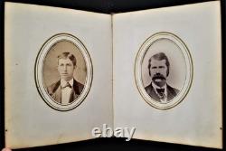 1860s antique PHOTO ALBUM salem ma CIVIL WAR SOLDIERS and FAMILY tin type cdv A+