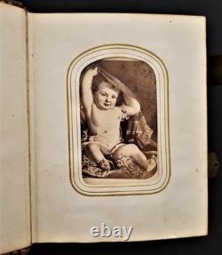 1860s antique PHOTO ALBUM salem ma CIVIL WAR SOLDIERS and FAMILY tin type cdv A+