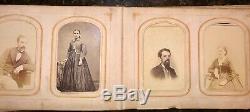 1860s photo album with 55 civil war era and later tintypes and CDVs