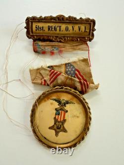 1861-1924 51st Ohio Infantry Survivor's Set Badge & Photo Button
