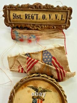 1861-1924 51st Ohio Infantry Survivor's Set Badge & Photo Button