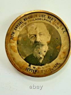 1861-1924 51st Ohio Infantry Survivor's Set Badge & Photo Button