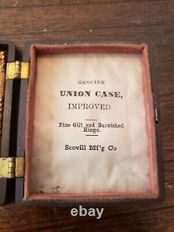 1861 Civil War Thermoplastic Gutta Percha 1/9 Pl. Empty Patriotic Scovill Case