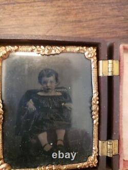 1861 Civil War Thermoplastic Gutta Percha 1/9 Pl. Empty Patriotic Scovill Case
