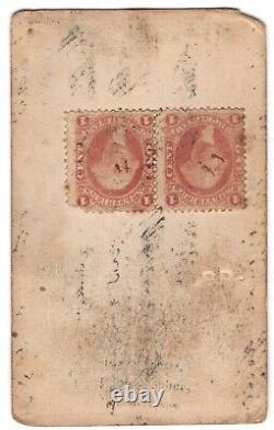 1862 CIVIL War CDV Lady In Mourning Dress Plus Pair Of Washington Revenue Stamps