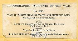 1863 CIVIL WAR BATTLE of GETTYSBURG View in WHEAT FIELD by TIMOTHY O'SULLIAN